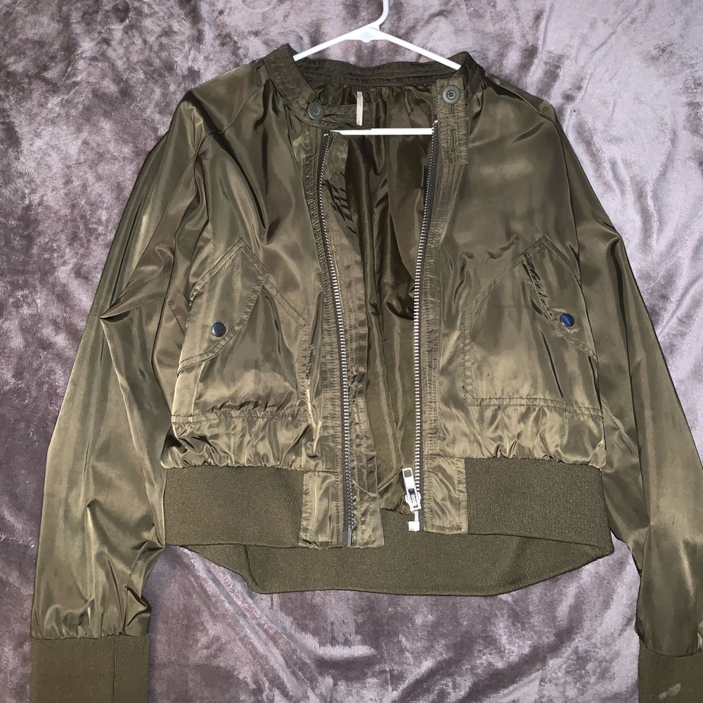 Olive Green Light Bomber Jacket - image 1